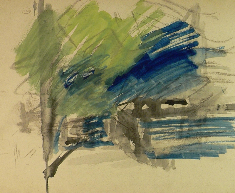 Avenue of trees, blue & green