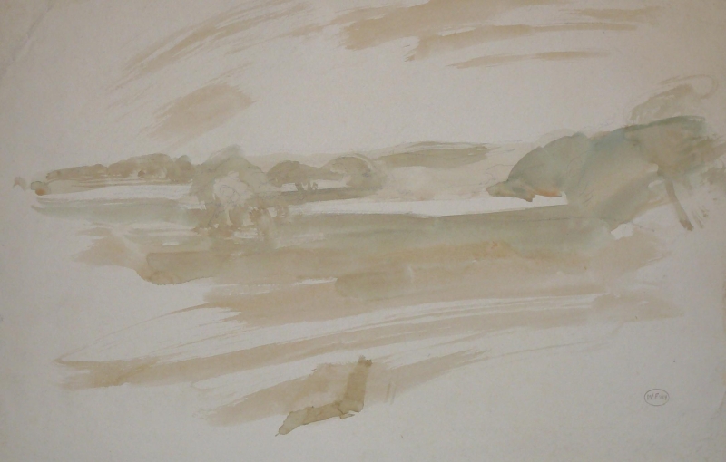 Freely painted watercolour landscape