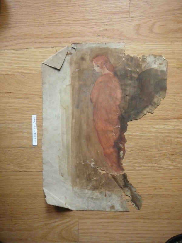 Biblical figure study, badly damaged