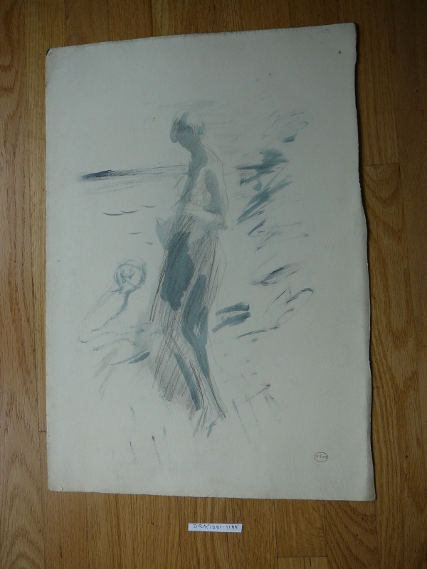Recto:Lady standing on a beach Verso Standing nude.    DRA/1251
