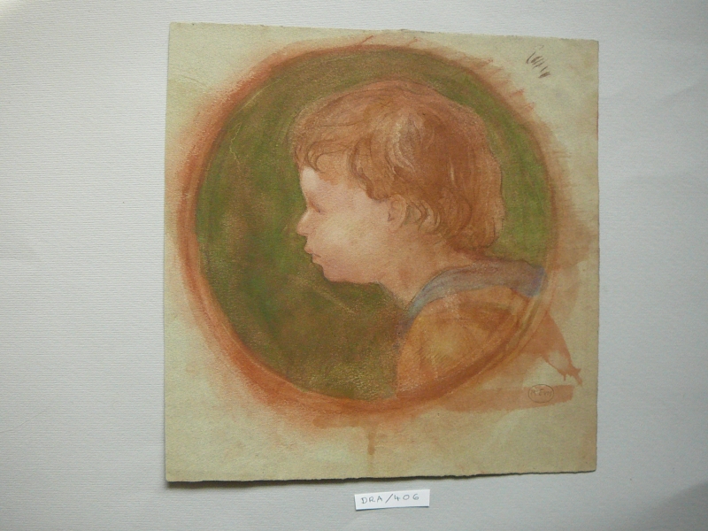 roundel, head of a boy