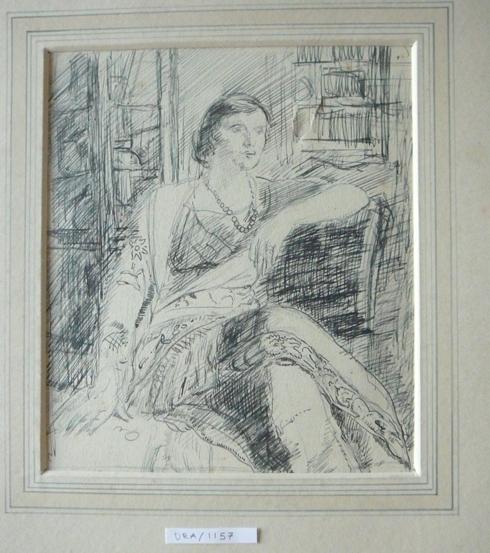 DRA/ 1157 Mme Lousada at her home.   areas of dark pencil, in mat