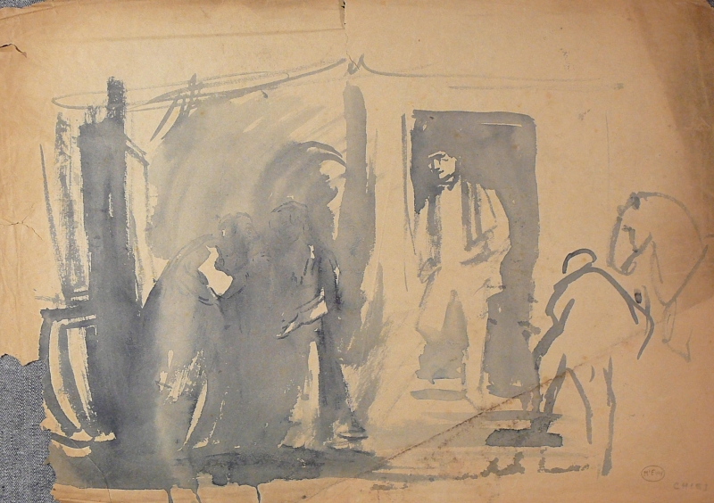 ch 151 wash drawing man in doorway.
