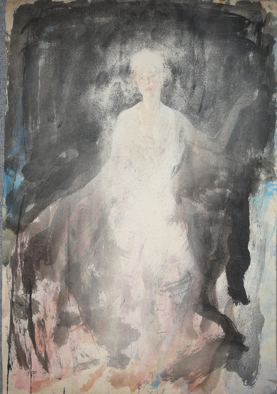 watercolour study,\"call to orgy\". Lady Diana Manners