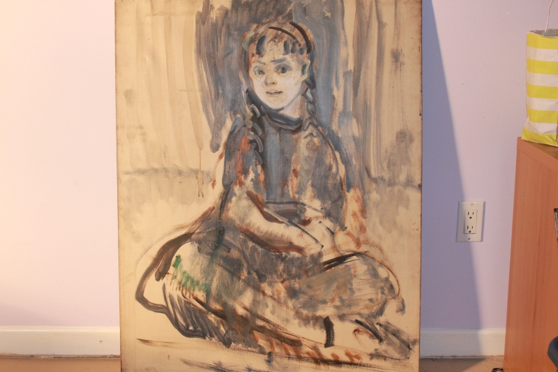 2014-5 1st sitting for a portrait of a young girl in blue