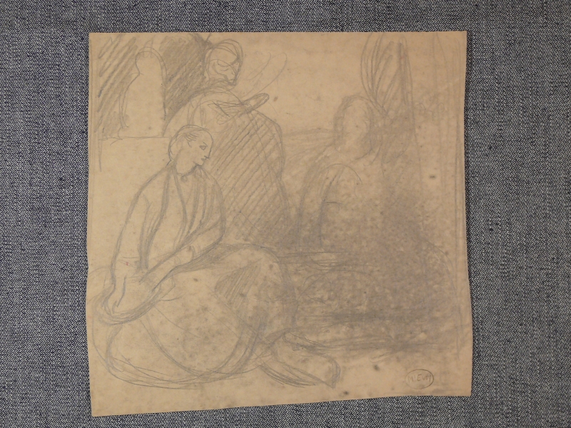 298ch . three figures in an interior  Biblical / classical